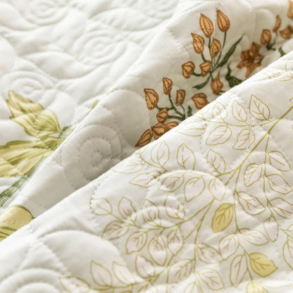 Biancheria da letto trapuntata floreale elegante in puro cotone