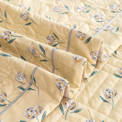 Biancheria da letto trapuntata in puro cotone con motivo Tulipano rustico