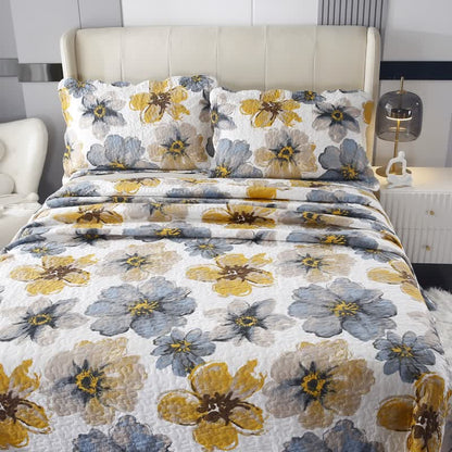 Set di biancheria da letto trapuntata in puro cotone pastorale (3 pezzi)