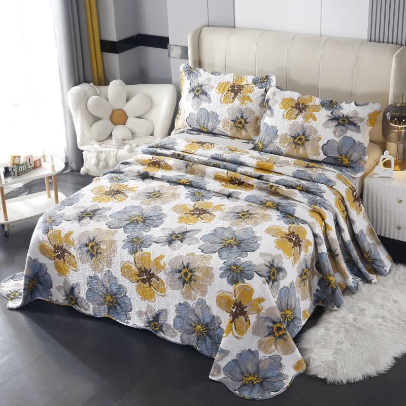 Set di biancheria da letto trapuntata in puro cotone pastorale (3 pezzi)