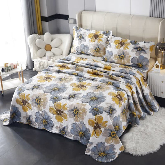Set di biancheria da letto trapuntata in puro cotone pastorale (3 pezzi)
