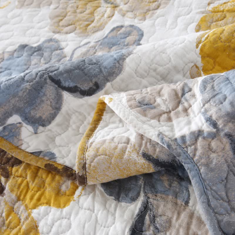 Set di biancheria da letto trapuntata in puro cotone pastorale (3 pezzi)