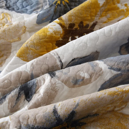 Set di biancheria da letto trapuntata in puro cotone pastorale (3 pezzi)