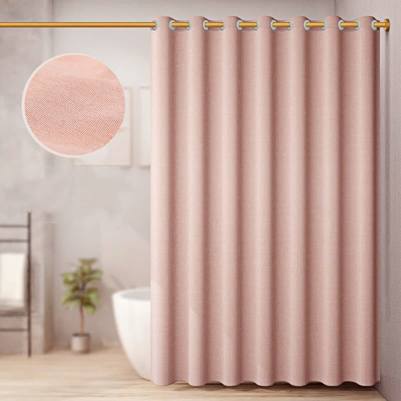 Lussuosa tenda da doccia in lino tinta unita - Rosa - 240cm x 200cm - image 2