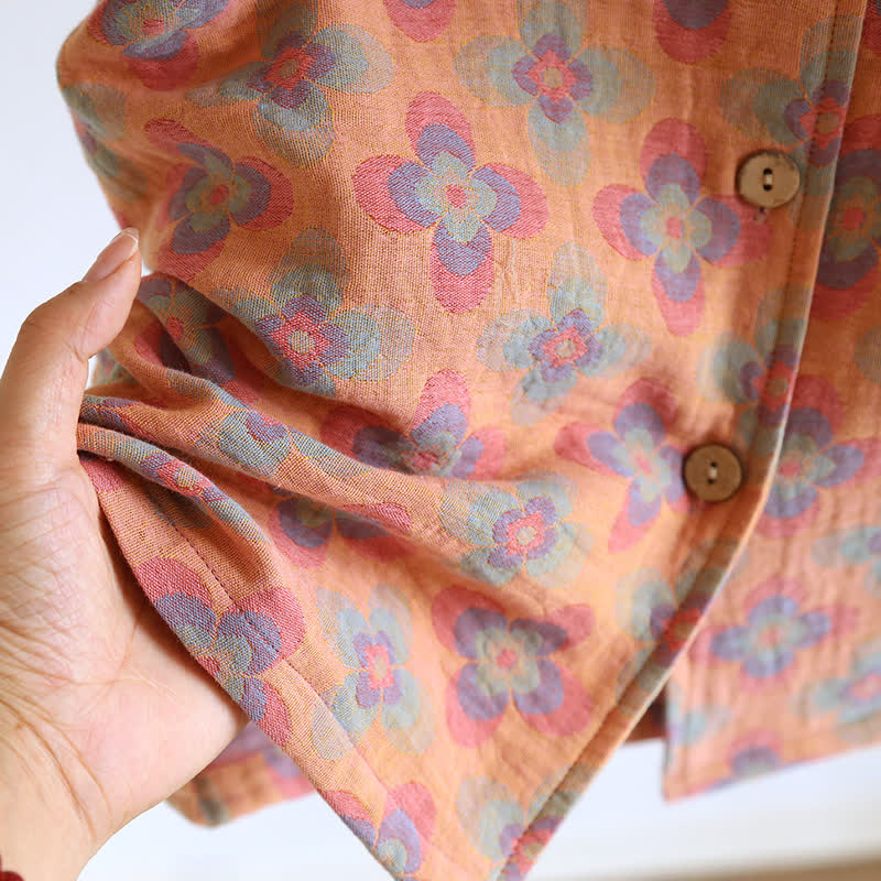 Pigiama in puro cotone con cardigan a revers