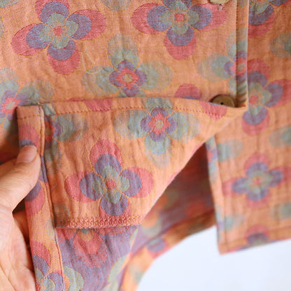 Pigiama in puro cotone con cardigan a revers