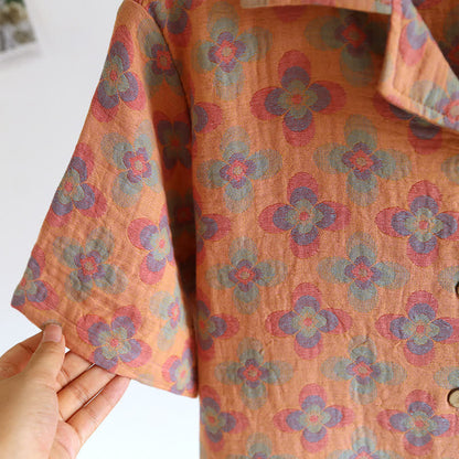 Pigiama in puro cotone con cardigan a revers