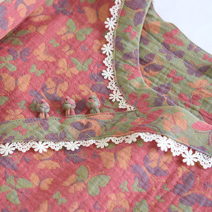 Pigiama a farfalla in garza di cotone jacquard