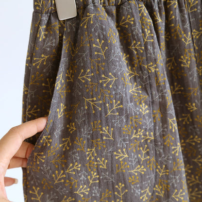Pigiama estivo in garza di cotone jacquard retrò