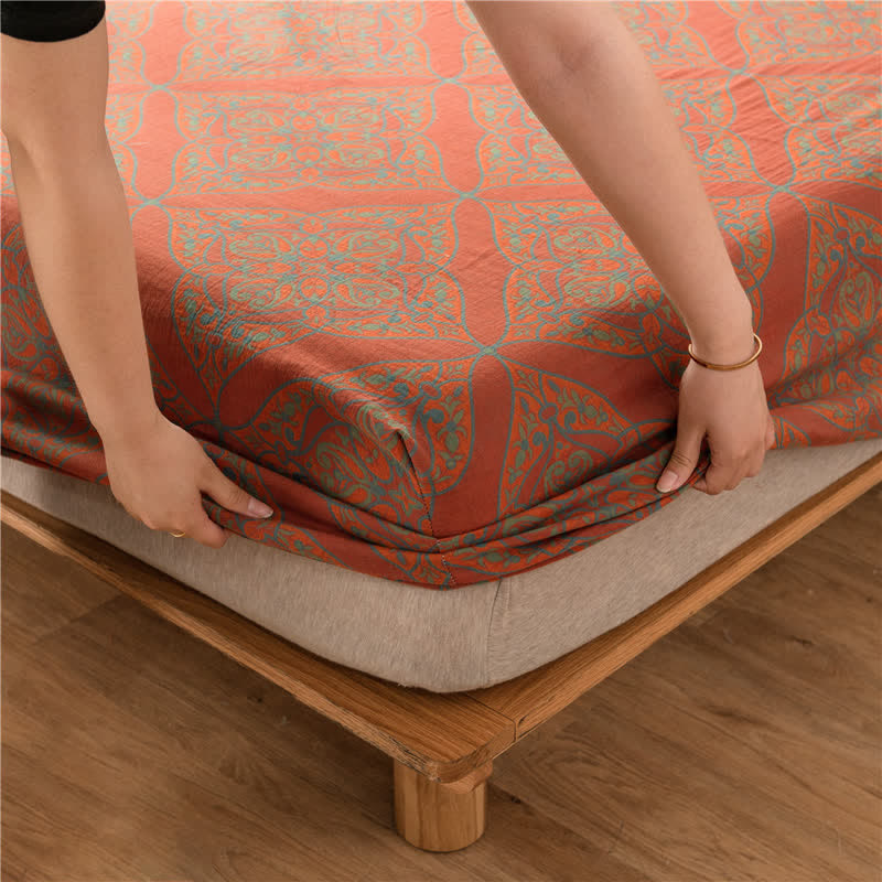 Lussuoso lenzuolo con angoli jacquard tinto in filo