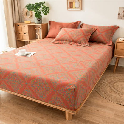 Lussuoso lenzuolo con angoli jacquard tinto in filo