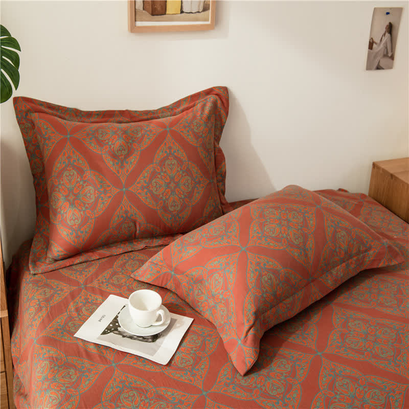 Lussuoso lenzuolo con angoli jacquard tinto in filo