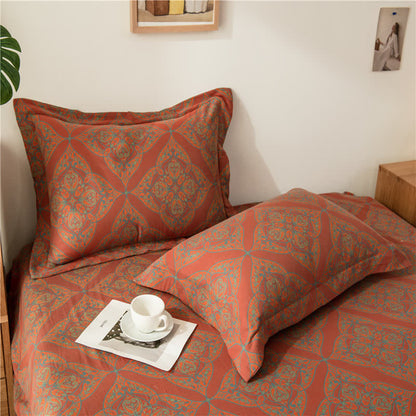 Lussuoso lenzuolo con angoli jacquard tinto in filo