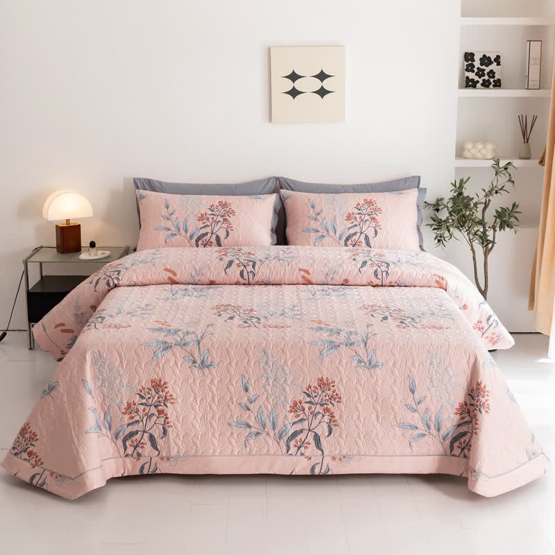 Biancheria da letto trapuntata floreale elegante in puro cotone