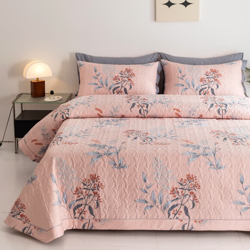 Biancheria da letto trapuntata floreale elegante in puro cotone