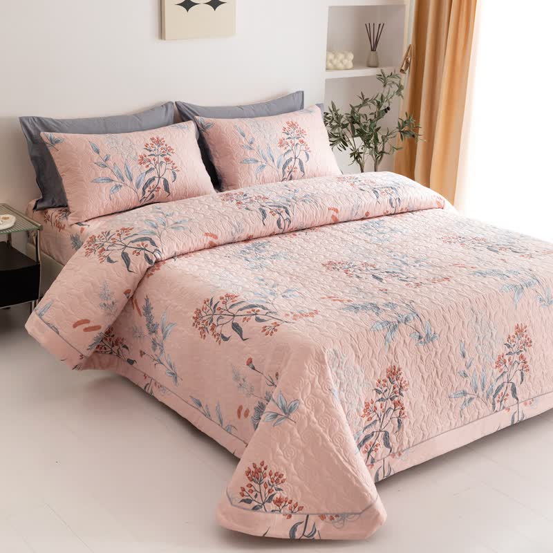 Biancheria da letto trapuntata floreale elegante in puro cotone