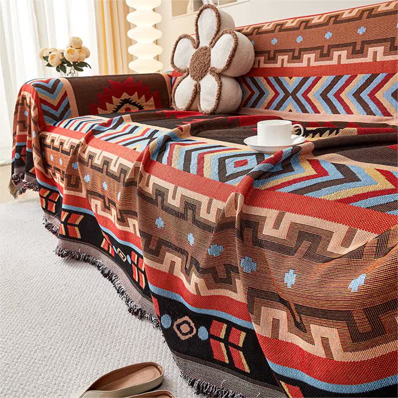 Protezione per divano con nappa geometrica in stile Boho