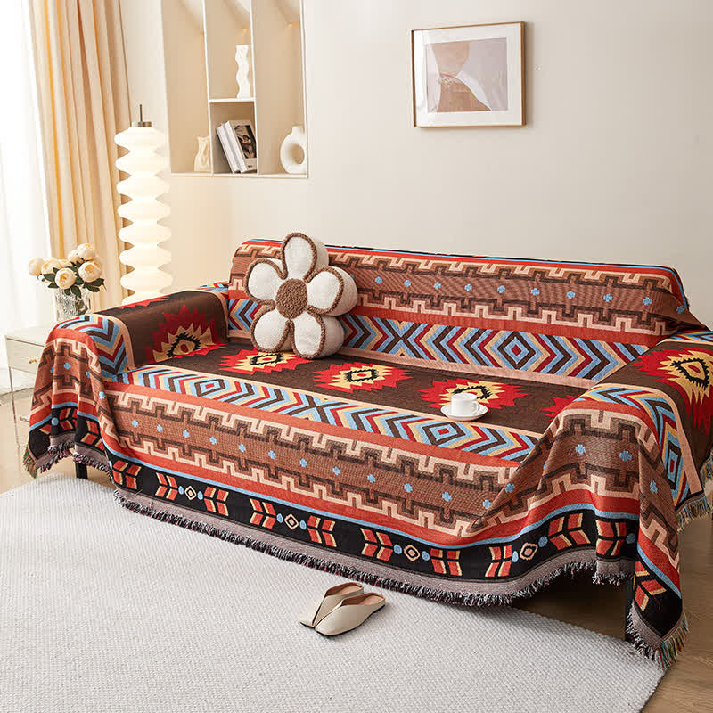Protezione per divano con nappa geometrica in stile Boho