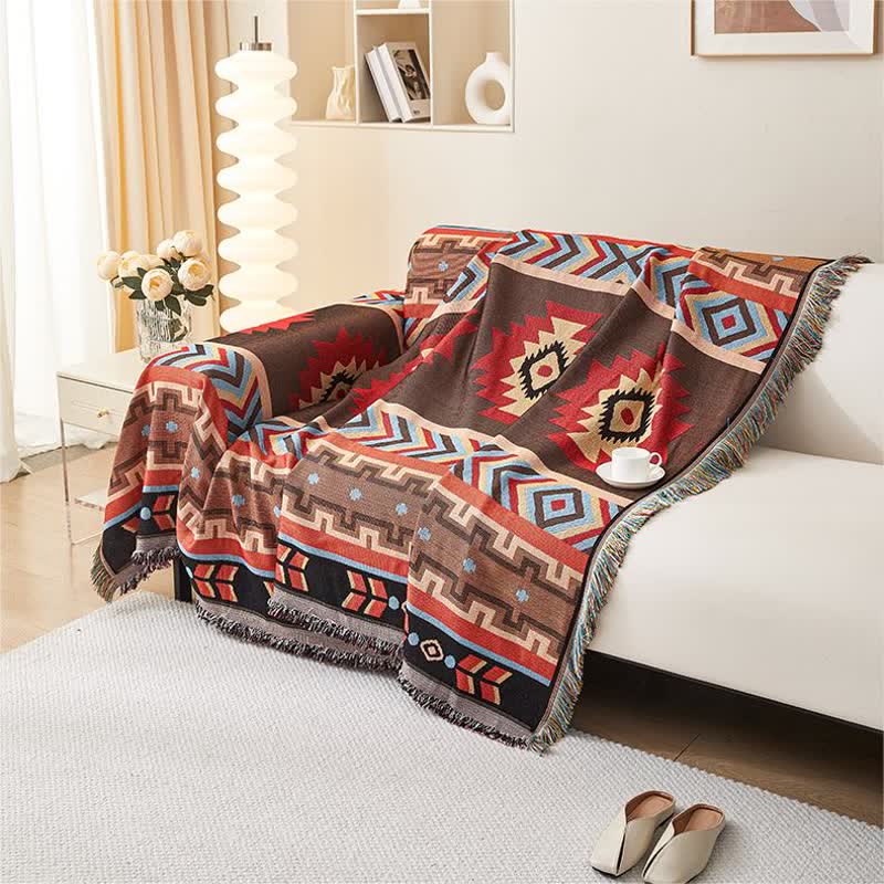 Protezione per divano con nappa geometrica in stile Boho