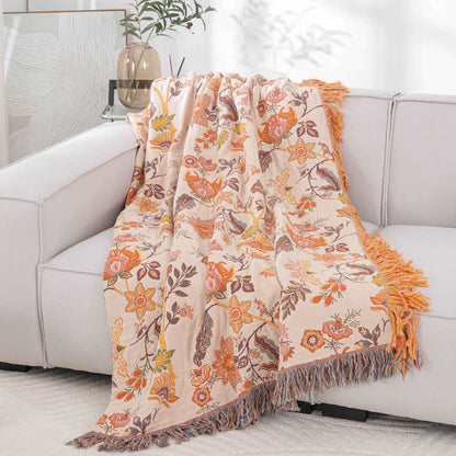 Coperta traspirante reversibile con nappa floreale rustica