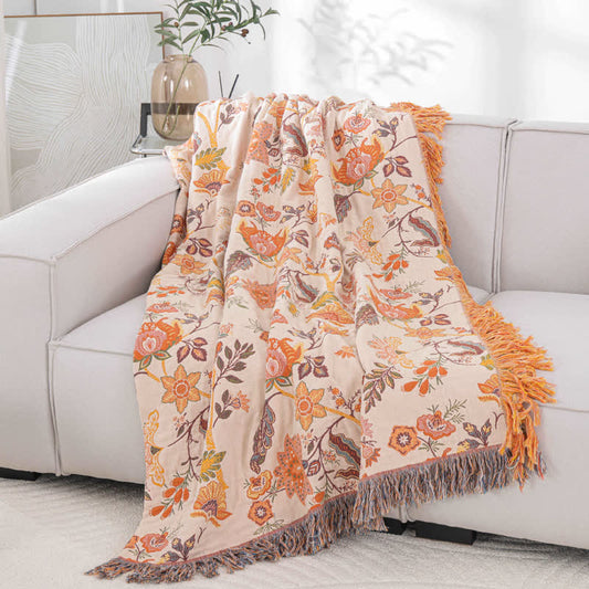 Coperta traspirante reversibile con nappa floreale rustica