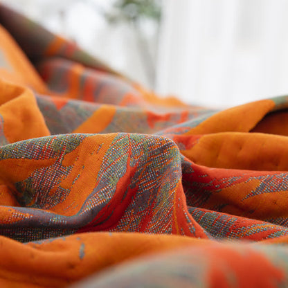 Trapunta reversibile floreale in garza di cotone jacquard