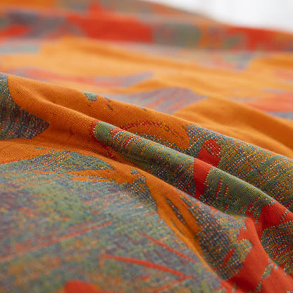 Trapunta reversibile floreale in garza di cotone jacquard