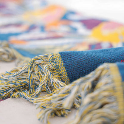 Trapunta in garza di cotone jacquard floreale morbida