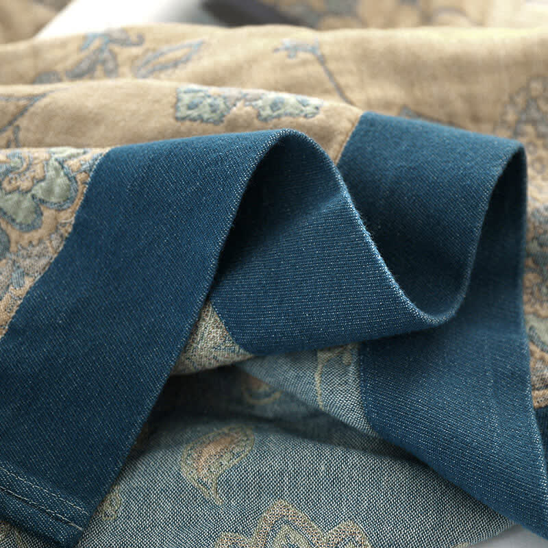 Trapunta reversibile leggera in cotone con stampa floreale