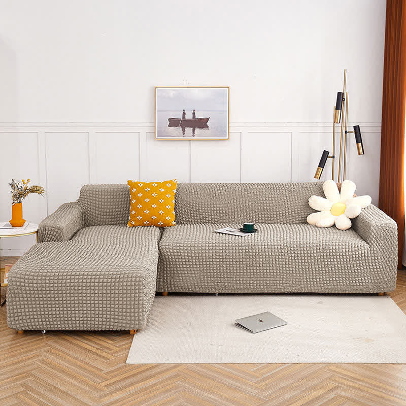 Copridivano elasticizzato in seersucker color puro Ownkoti