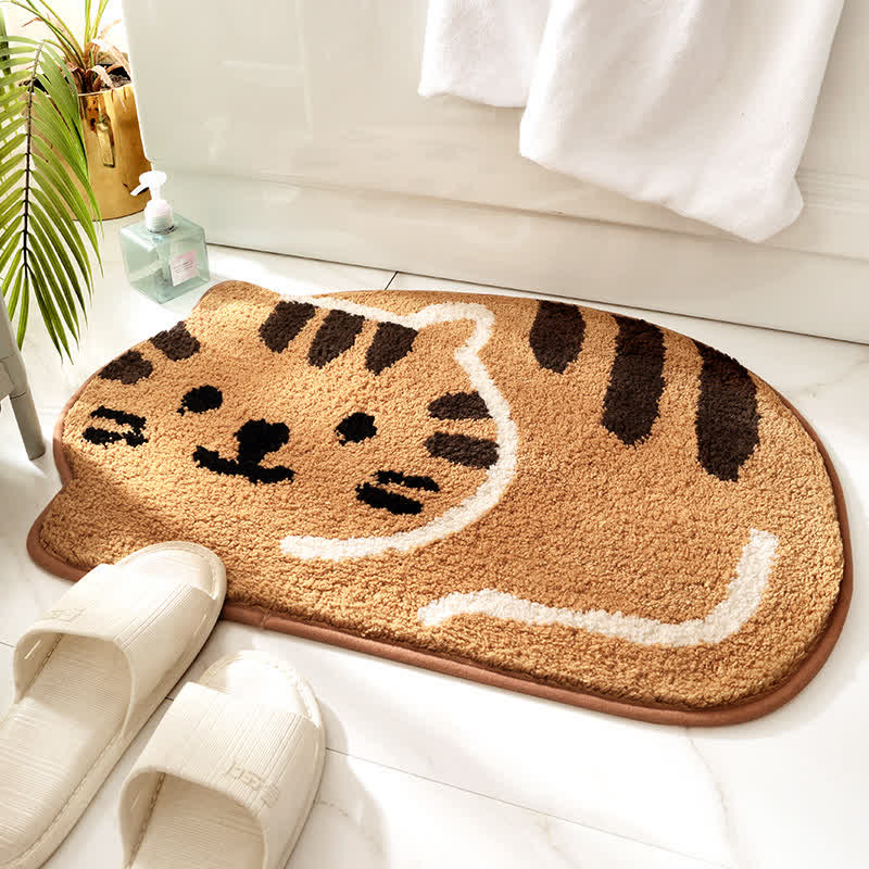Tappetino da bagno assorbente antiscivolo a forma di gatto