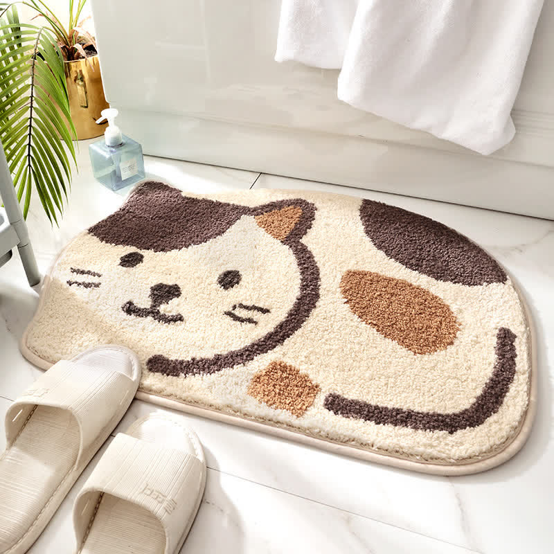 Tappetino da bagno assorbente antiscivolo a forma di gatto