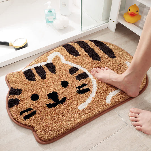 Tappetino da bagno assorbente antiscivolo a forma di gatto