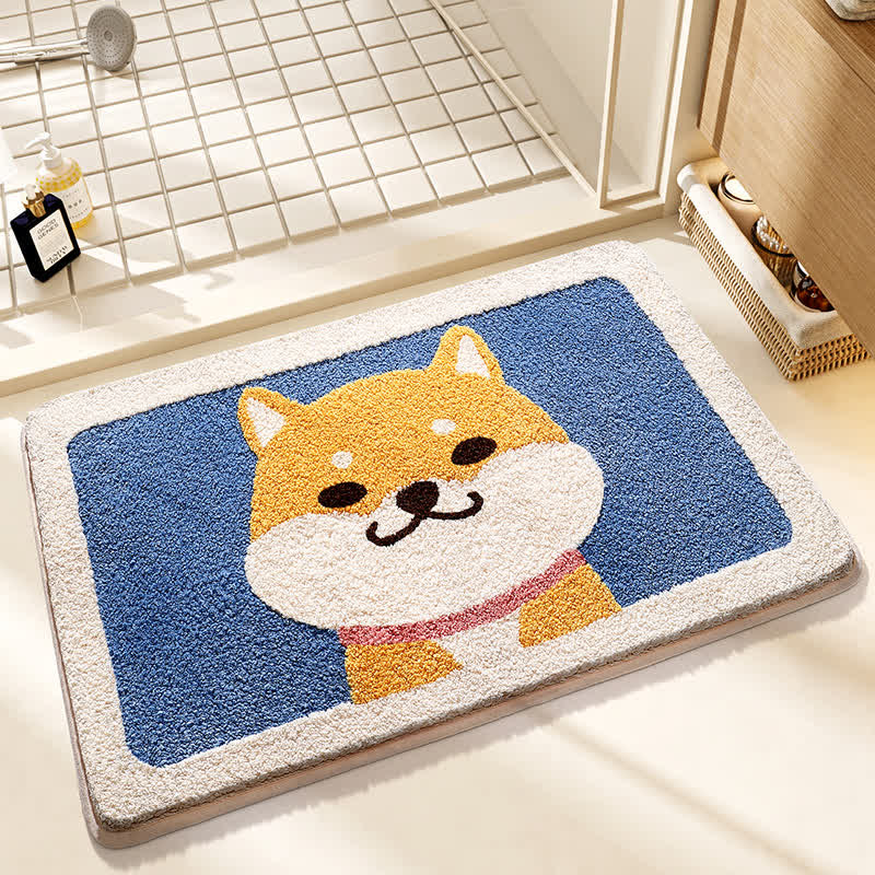 Tappetino da bagno antiscivolo morbido con simpatico Corgi