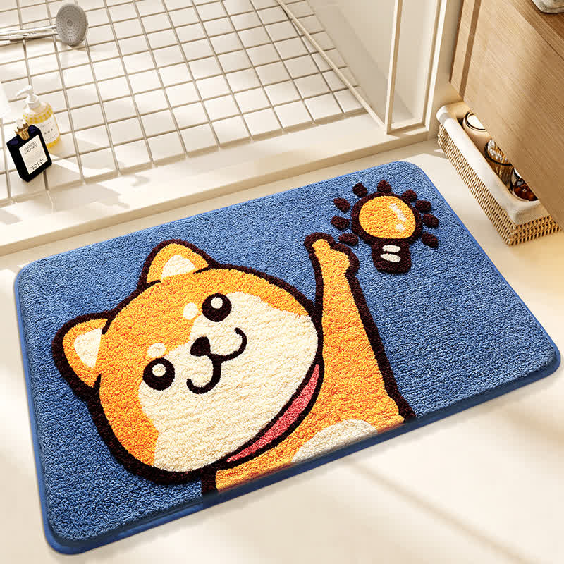 Tappetino da bagno antiscivolo morbido con simpatico Corgi