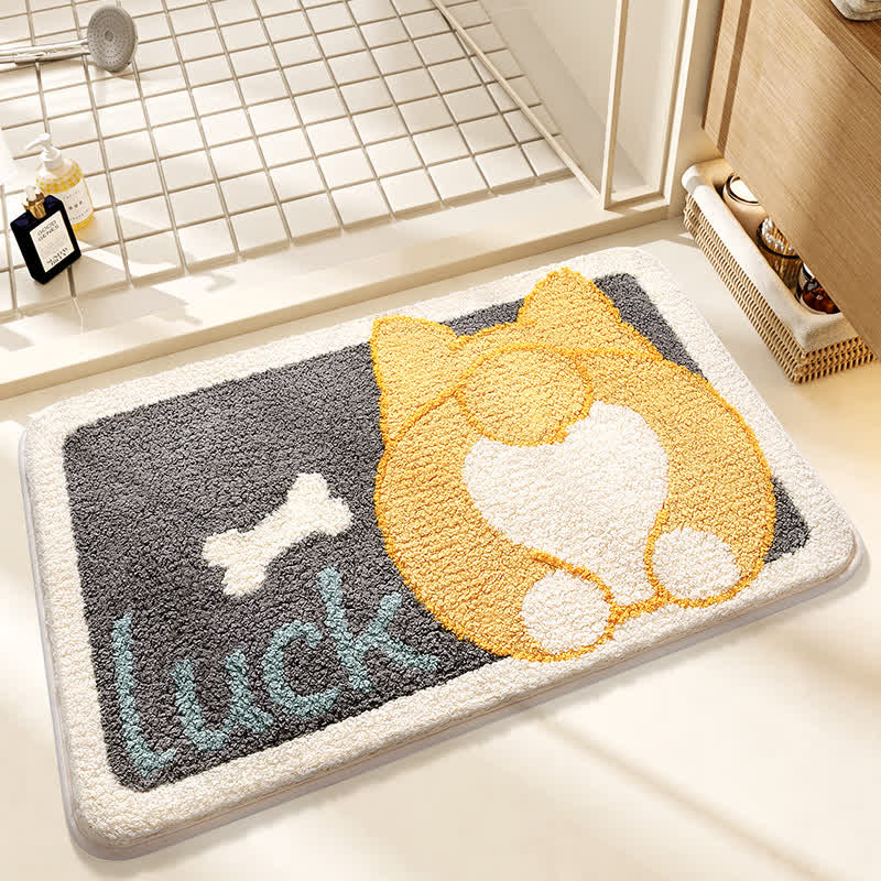 Tappetino da bagno antiscivolo morbido con simpatico Corgi