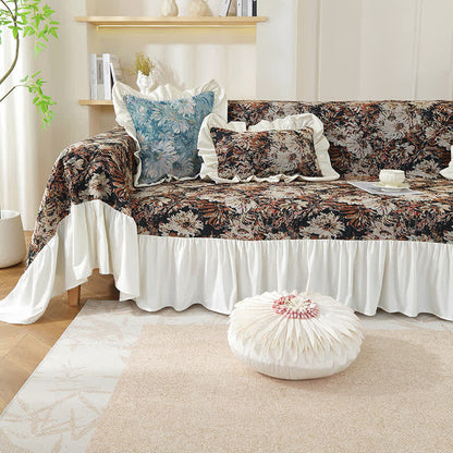 Copridivano con stampa artistica Daisy Ruffled