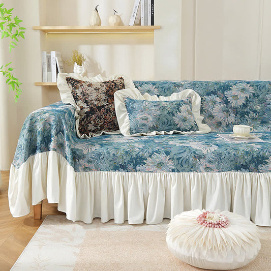 Copridivano con stampa artistica Daisy Ruffled
