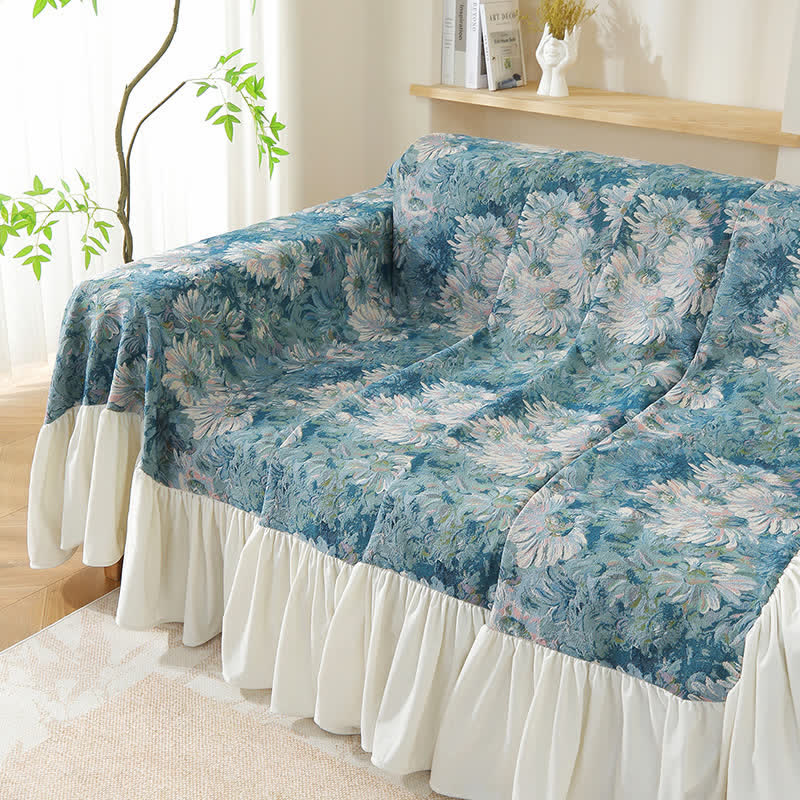 Copridivano con stampa artistica Daisy Ruffled