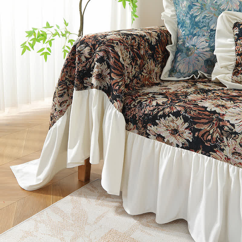 Copridivano con stampa artistica Daisy Ruffled