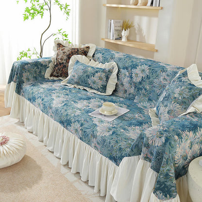 Copridivano con stampa artistica Daisy Ruffled