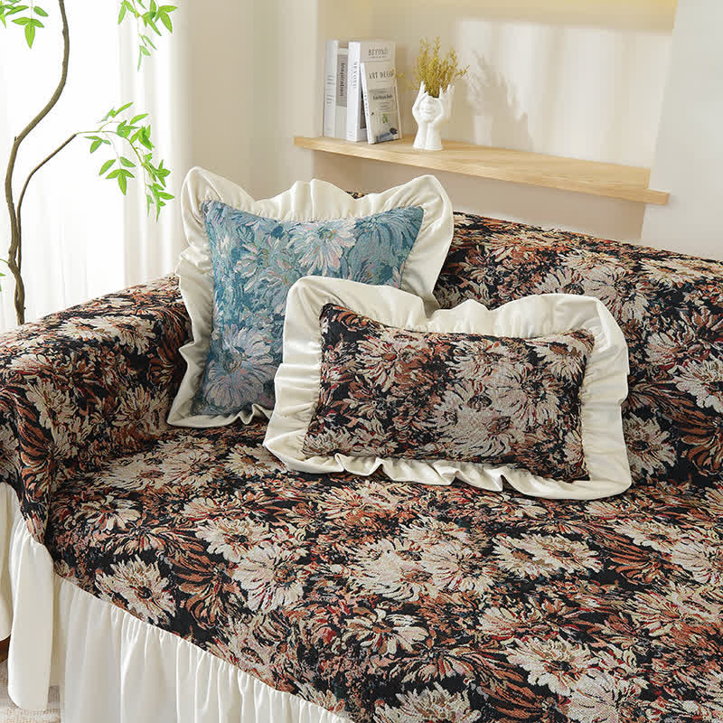 Copridivano con stampa artistica Daisy Ruffled
