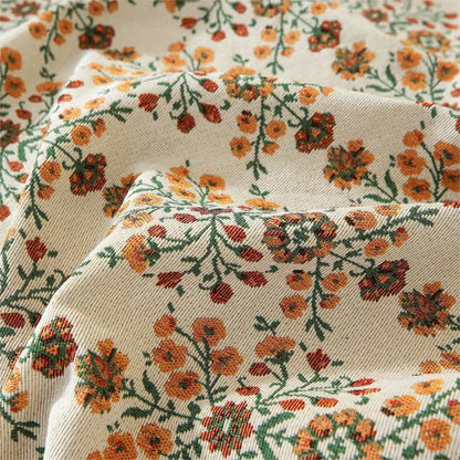 Copridivano con volant in jacquard Plum Blossom