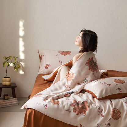 Biancheria da letto estiva floreale in fibra di Lyocell Tulip