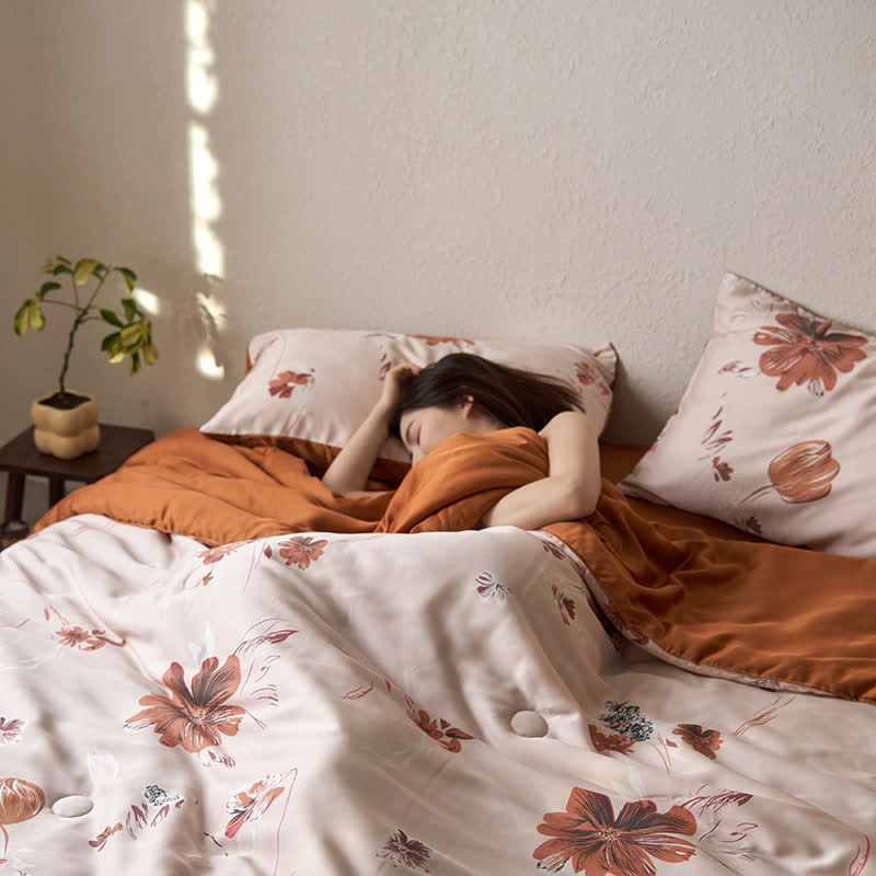Biancheria da letto estiva floreale in fibra di Lyocell Tulip