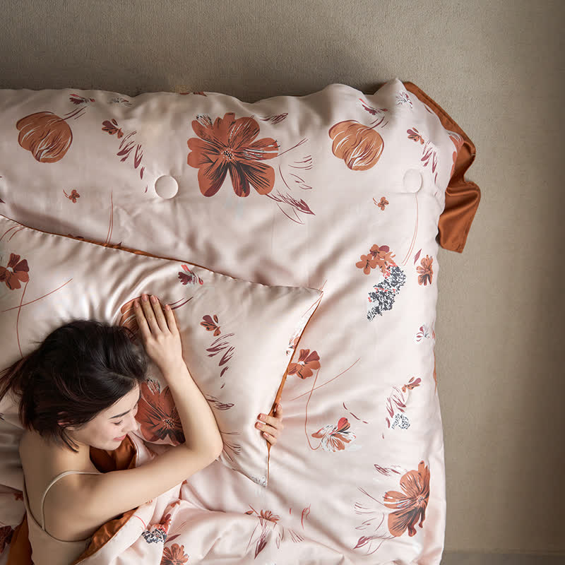 Biancheria da letto estiva floreale in fibra di Lyocell Tulip