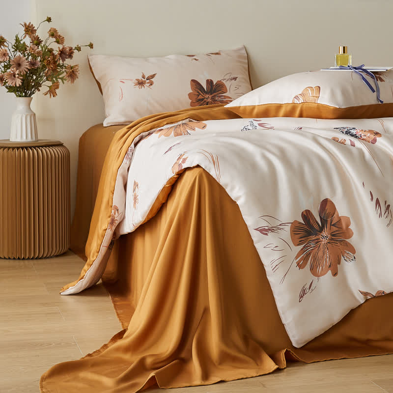 Biancheria da letto estiva floreale in fibra di Lyocell Tulip