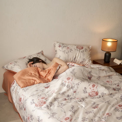 Biancheria da letto traspirante floreale in fibra di Lyocell estiva