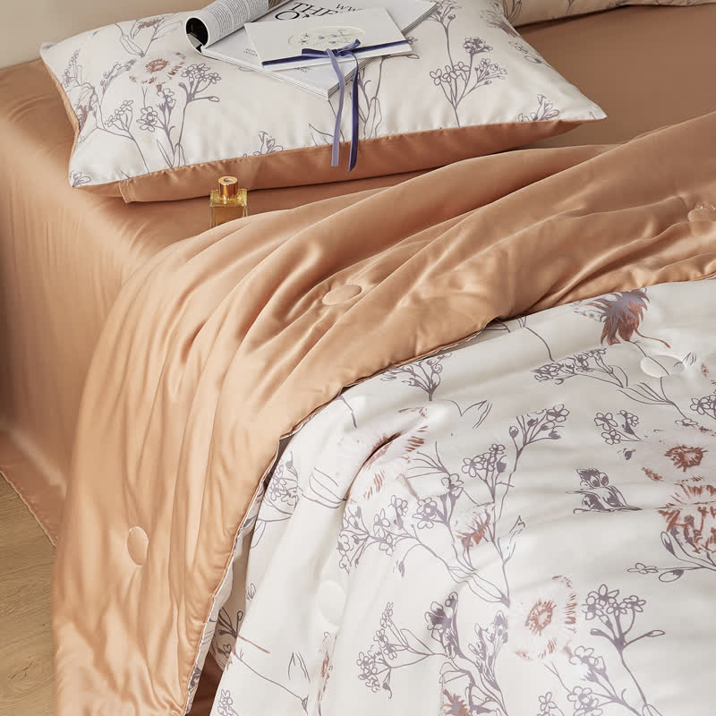 Biancheria da letto traspirante floreale in fibra di Lyocell estiva