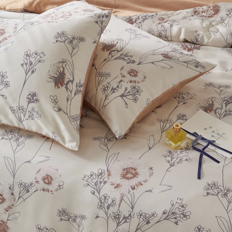 Biancheria da letto traspirante floreale in fibra di Lyocell estiva